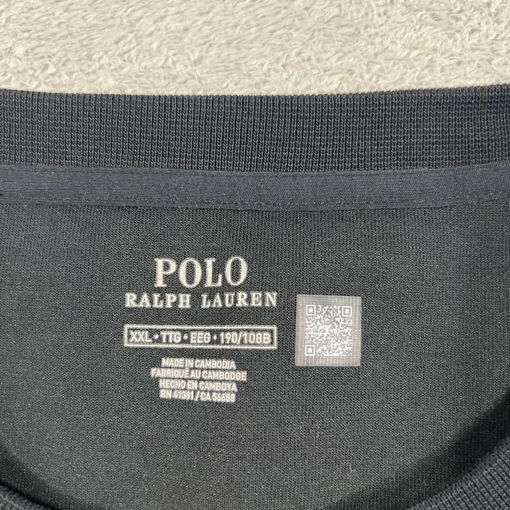 Polo Ralph Lauren Sweatshirt Mens 2XL Black Water Repellent Hybrid Crew Neck